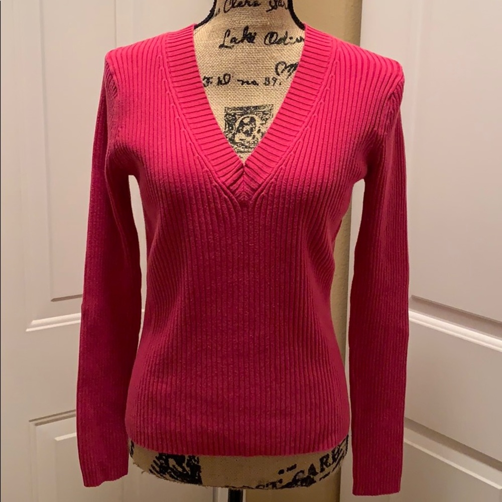 GAP Brand Ribbed V-neck Sweater